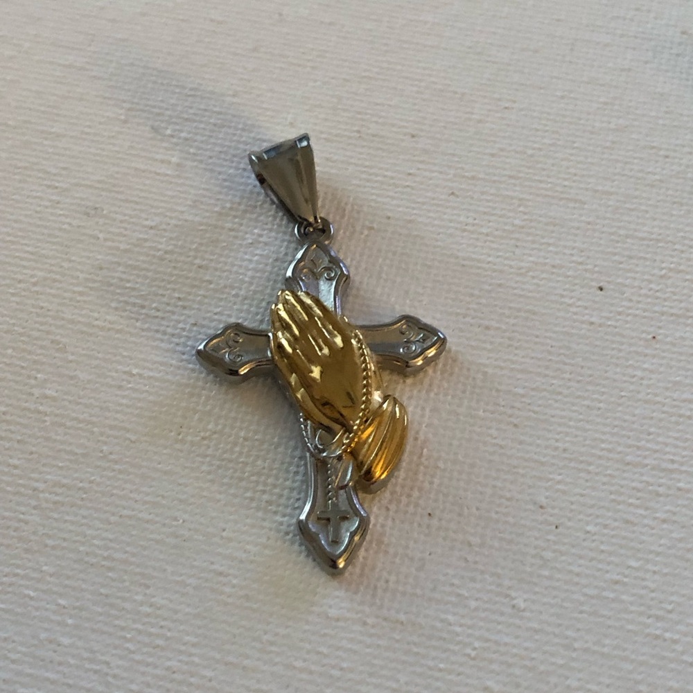 Gold and Silver Cross Pendants 4 pc Bundle - Picture 2 of 5